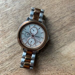 Women’s Fossil rose gold and silver women’s watch